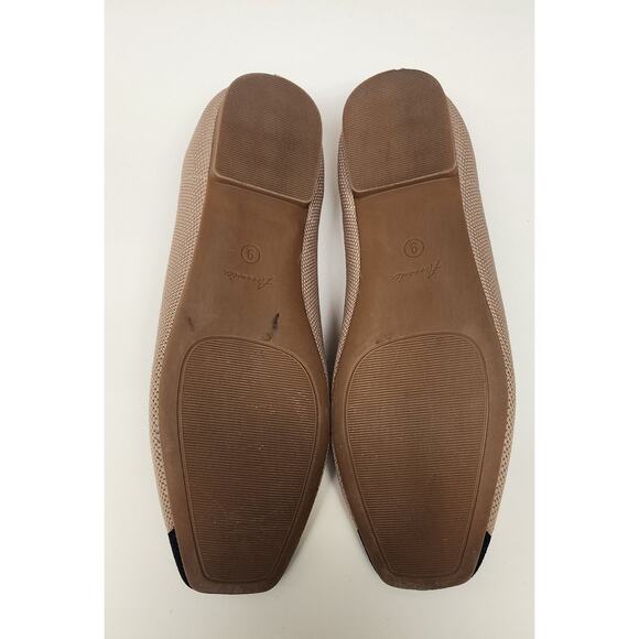 Arromic Square Toe Ballet Flat Shoes Size 9 Tan/Black Fabric Upper - Picture 9 of 10